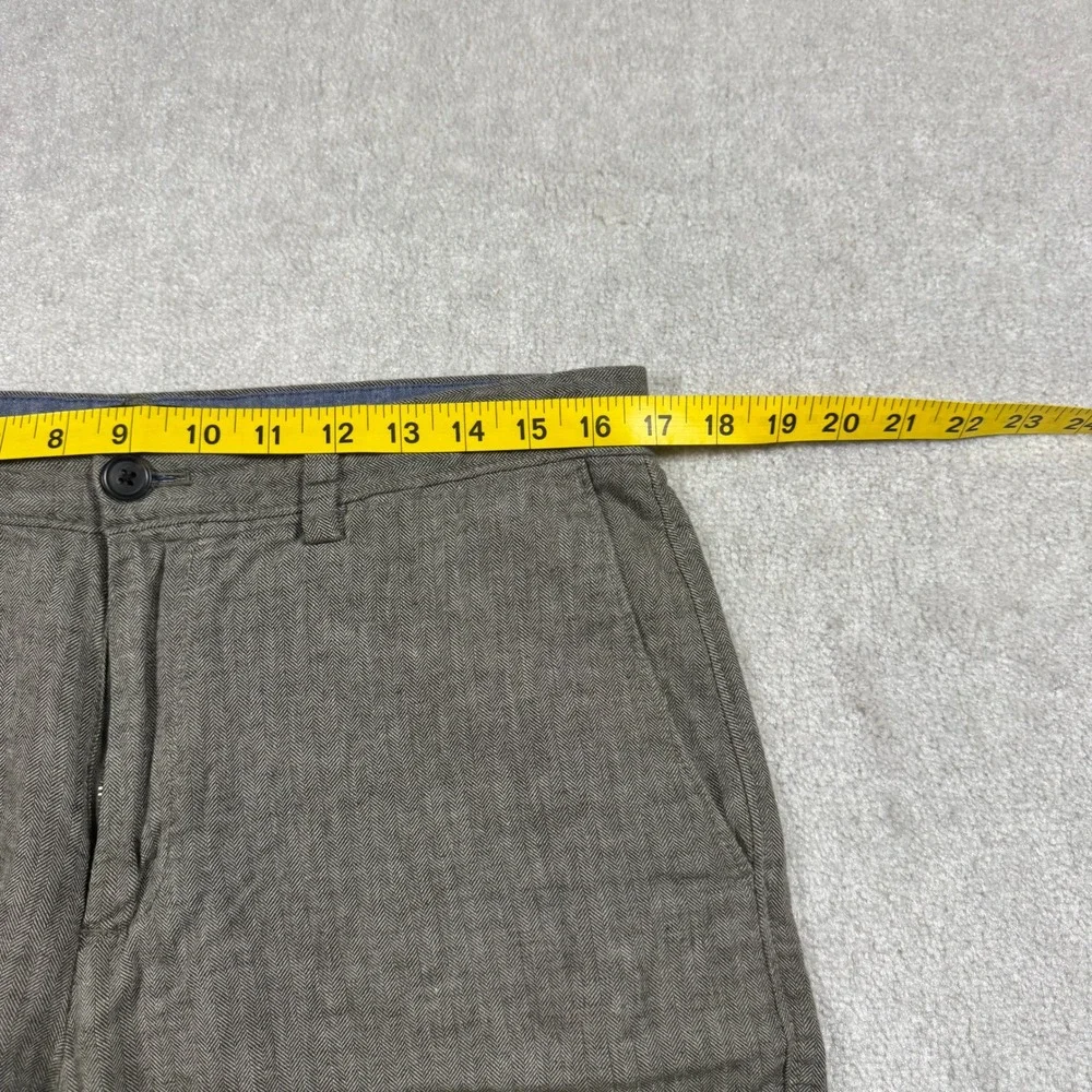 Banana Republic Shorts Men 32 Brown Aiden Slim Linen Cotton Herringbone 9 Inseam